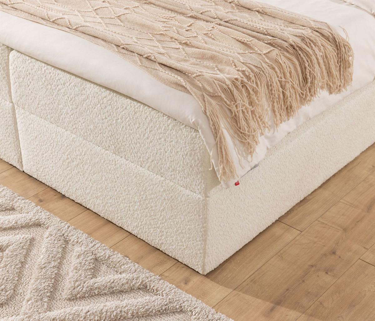 BOXBETT Bineta - Creme, Holzwerkstoff/Textil (120/200cm) - Fun Möbel