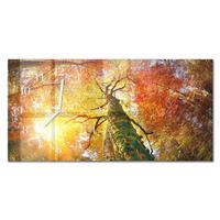 WANDUHR aus Glas 60x30 cm - Herbst - Gelb, Glas (60/30/0.4cm) - TULUP