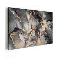 LEINWANDBILD Grau - Luxus - Gold - Marmor Gemälde 60x40 cm - Dunkelgrau, Textil (60/40cm) - MuchoWow