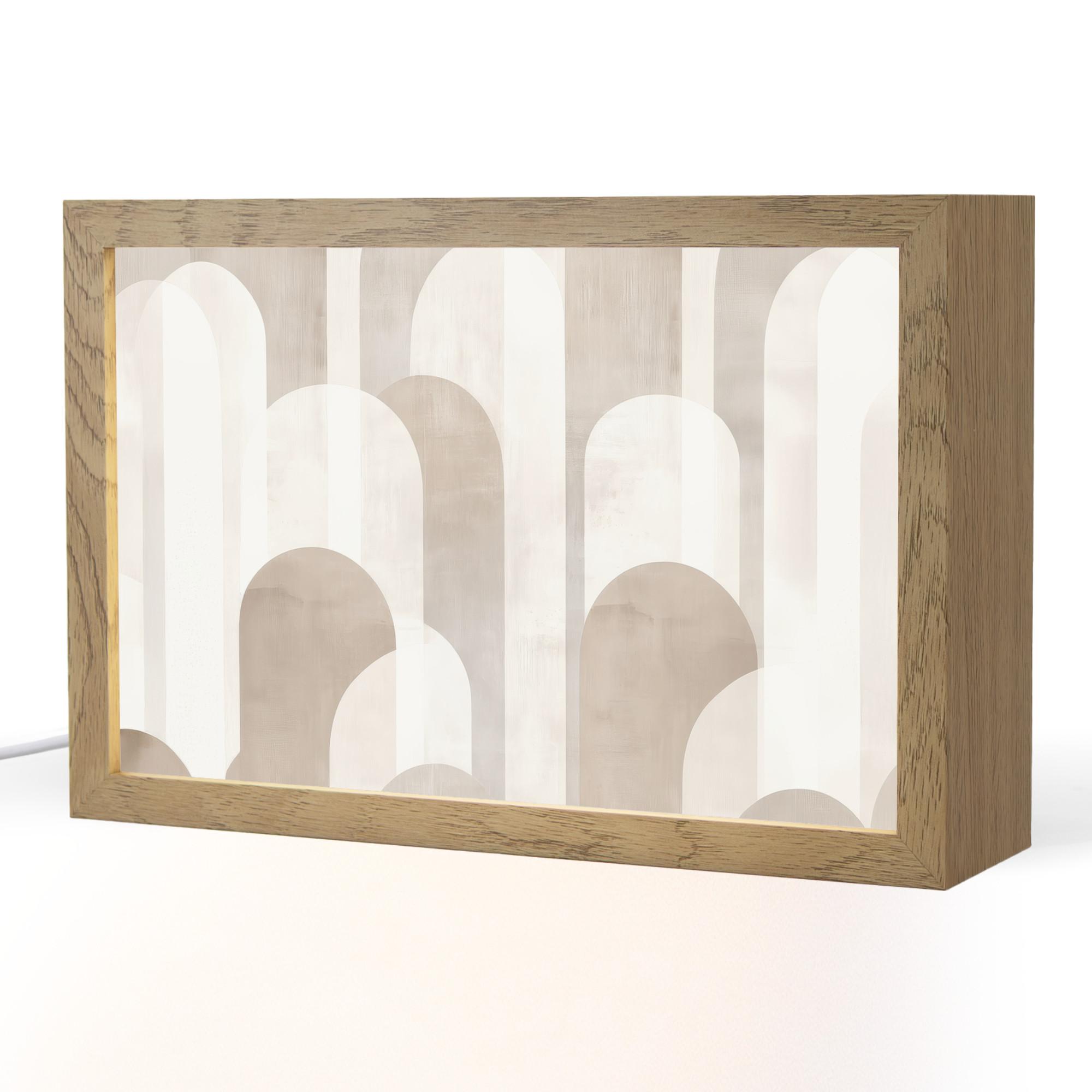 TISCHLEUCHTE Abstrakte Bögen - Modern - Beige 30x20 cm - Buche Kolonial, Holzwerkstoff (8/30/20cm) - OnlyWow