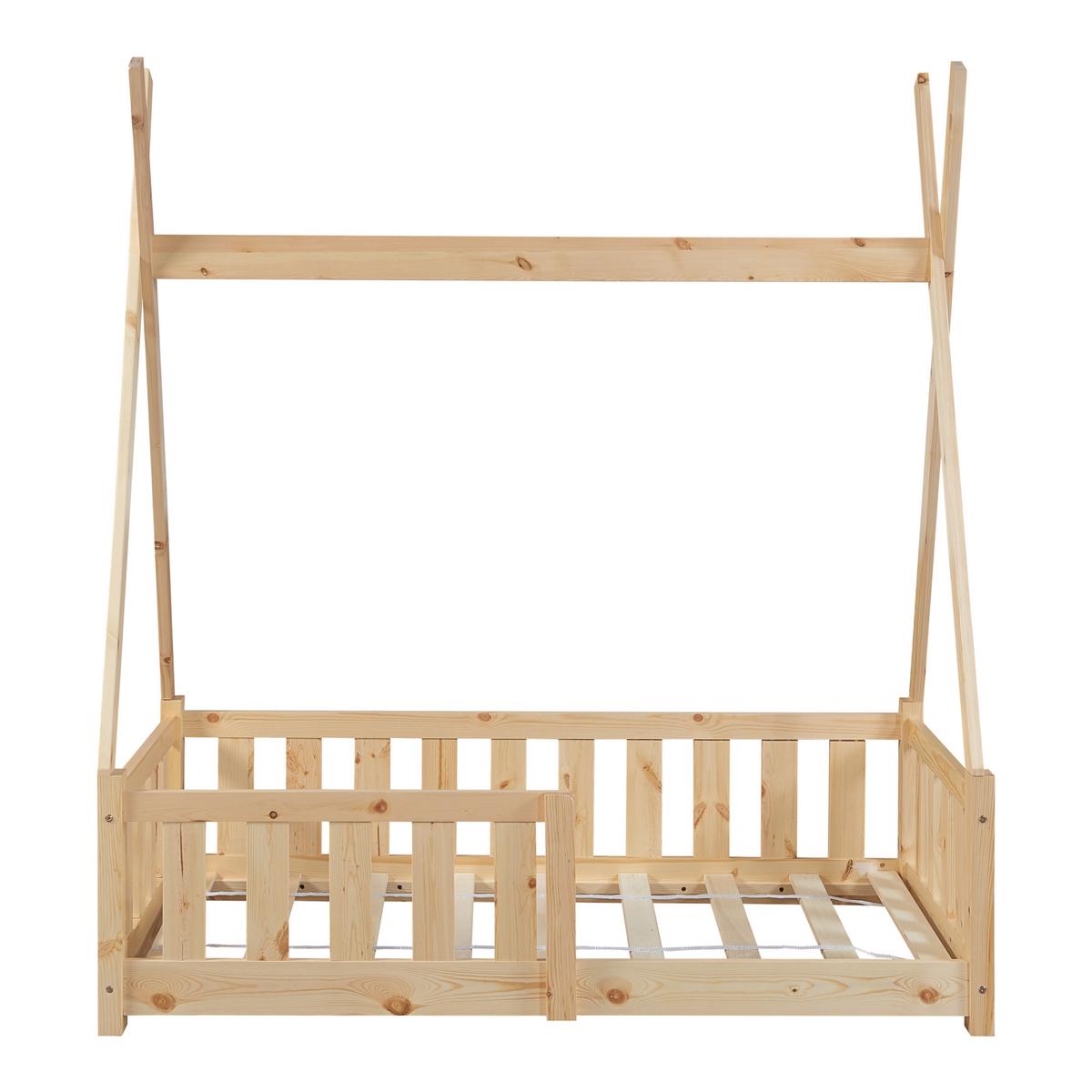 KINDERBETT Helsingborg - Naturfarben, Holz (70/140cm) - [en.casa]