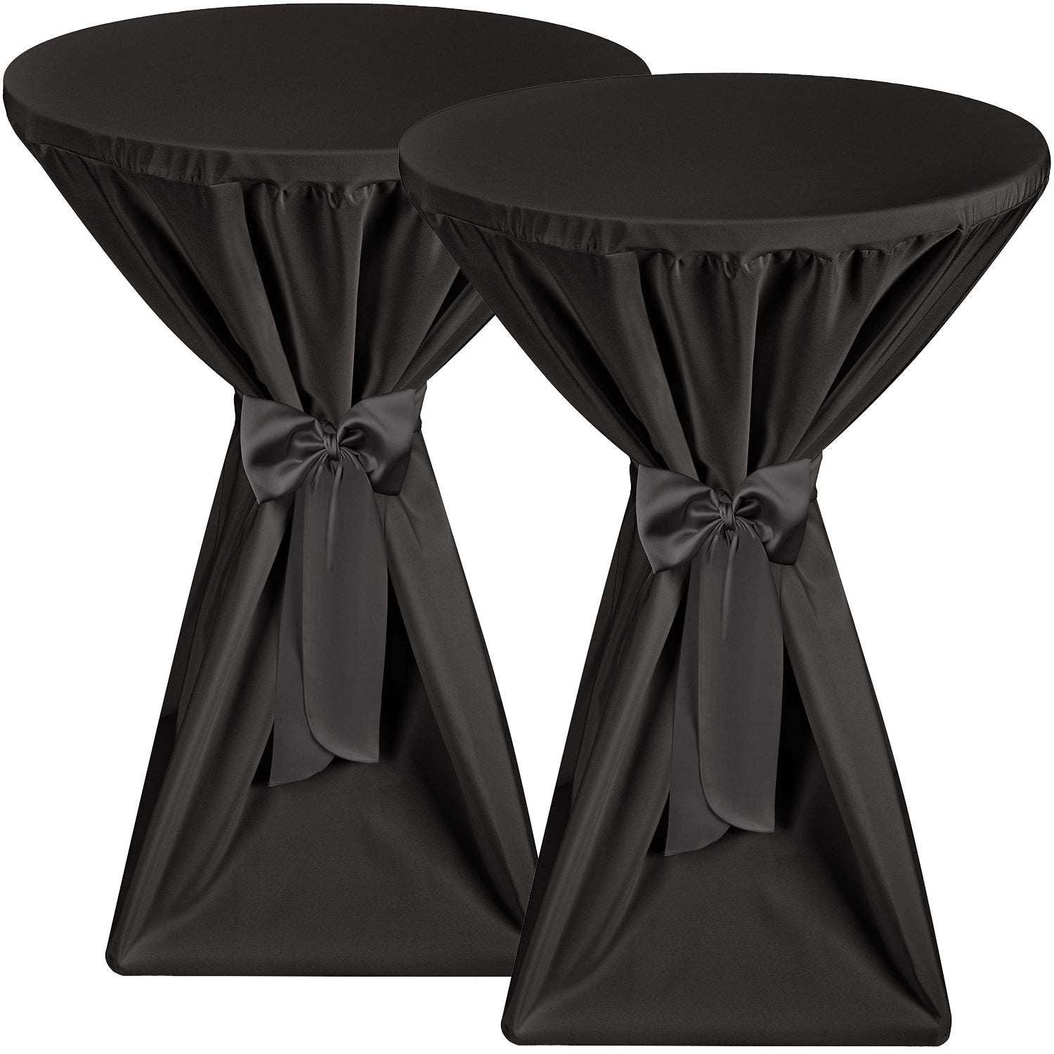 STEHTISCHHUSSE Premium Ø 80cm Schwarz (2tlg) - Schwarz, Kunststoff/Textil (80/145cm) - Beautissu 