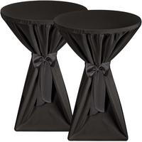 STEHTISCHHUSSE Premium Ø 60cm Schwarz (2tlg) - Schwarz, Kunststoff/Textil (60/145cm) - Beautissu 