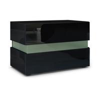 NACHTTISCH Flow Schwarz - Schwarz Hochglanz, Holzwerkstoff (60/45/39cm) - Vladon