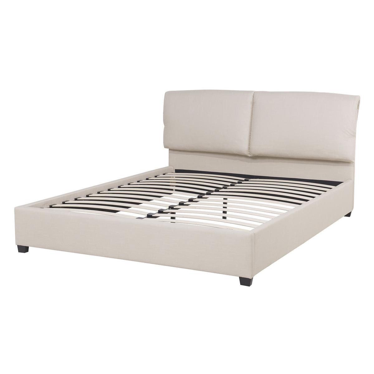 POLSTERBETT 140/200cm Helles Beige Belfort - Beige, Textil (140/200cm) - Beliani