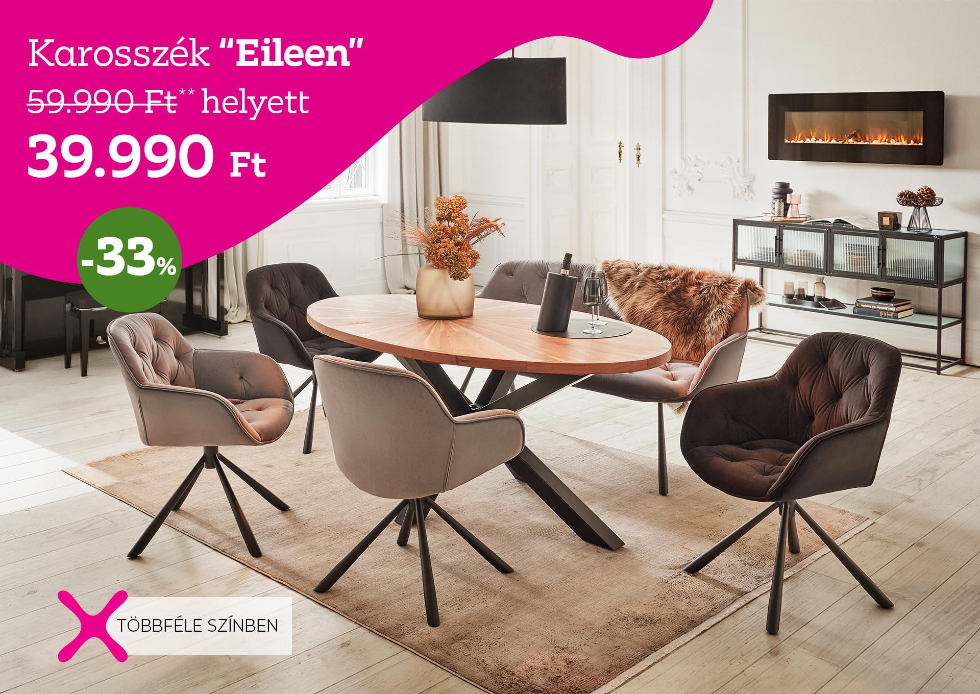 Eileen karosszék többféle színben 59.990 Ft helyett 39.990 Ft / db, 33% kedvezmény