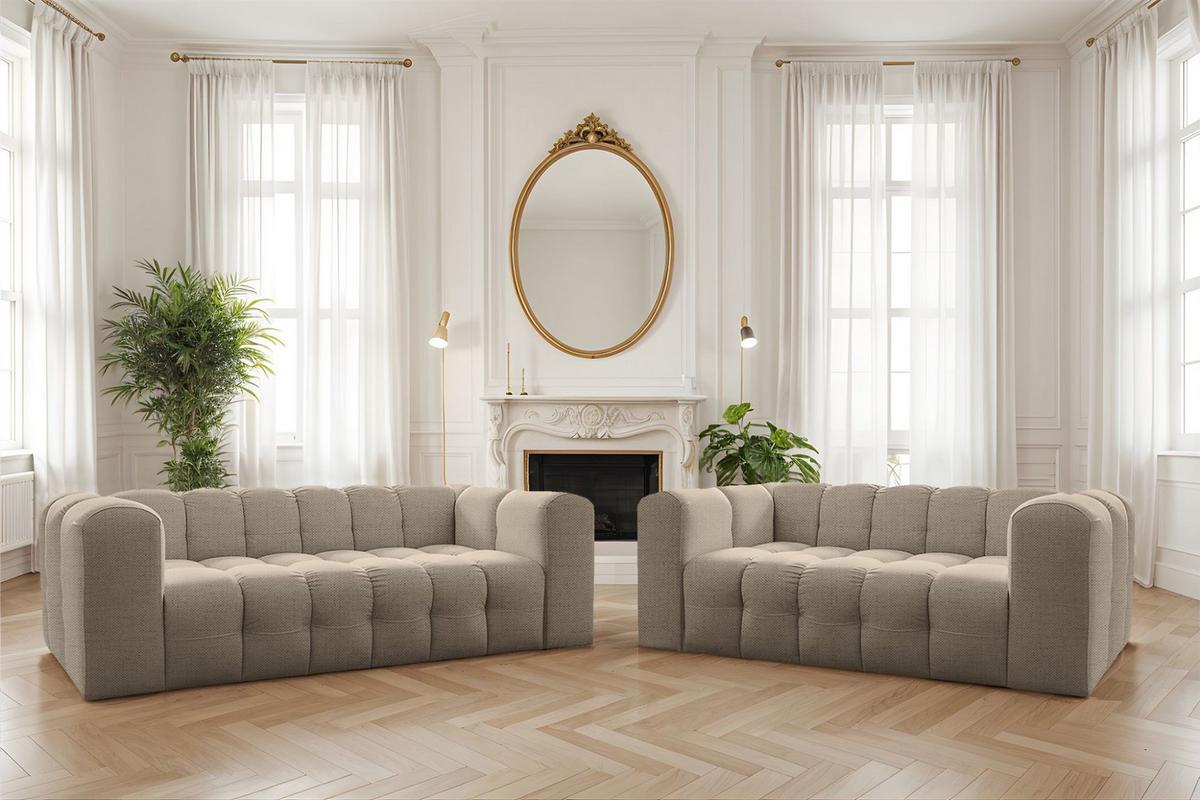 SOFA 2-sitzer Solvie In Moly - Beige, Holzwerkstoff/Textil (200/75/106cm) - Fun Möbel
