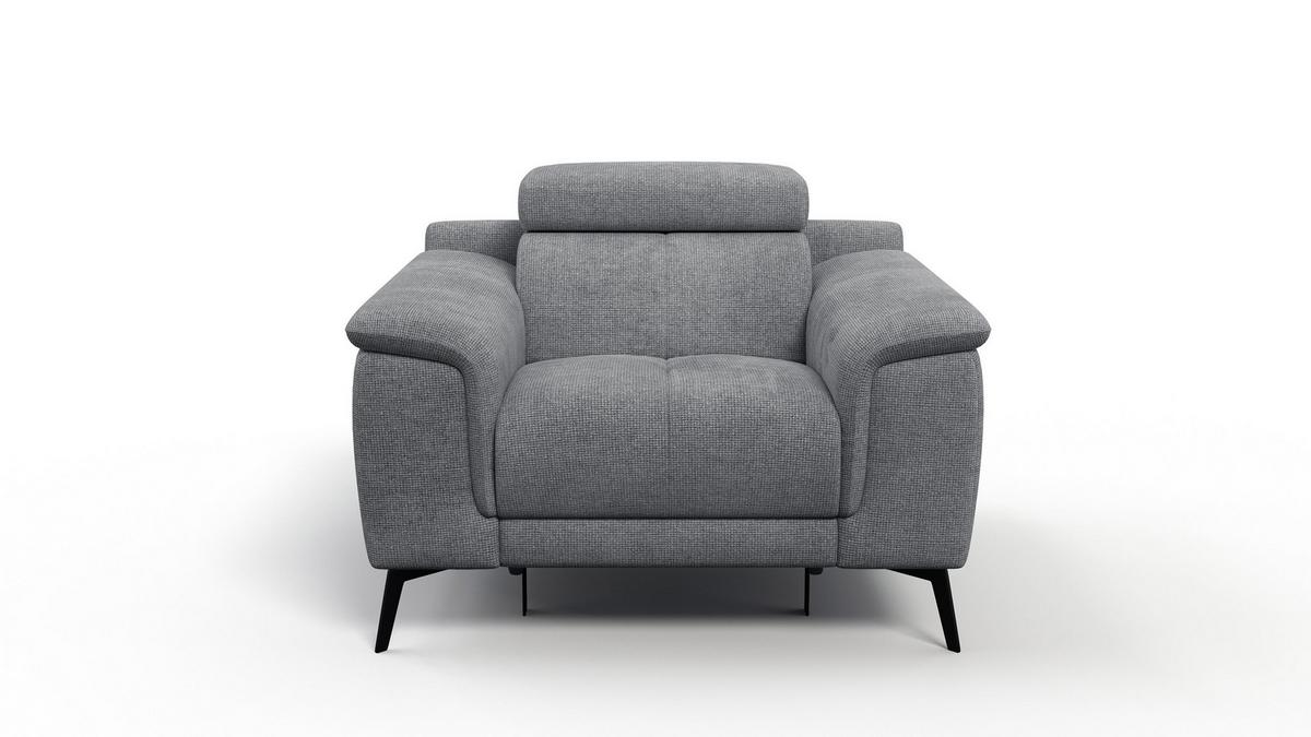SESSEL FIERO mit Relaxfunktion, grau - Schwarz/Grau, Holzwerkstoff/Textil (114/82/103cm) - Wozimo