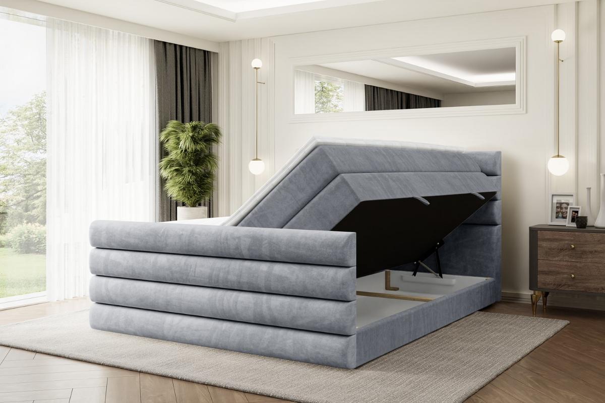 BOXSPRINGBETT CELESTIA-Z KING - 180x200 - H3/H4 - Grau - Grau, Holzwerkstoff (180/200cm) - ALTDECOR