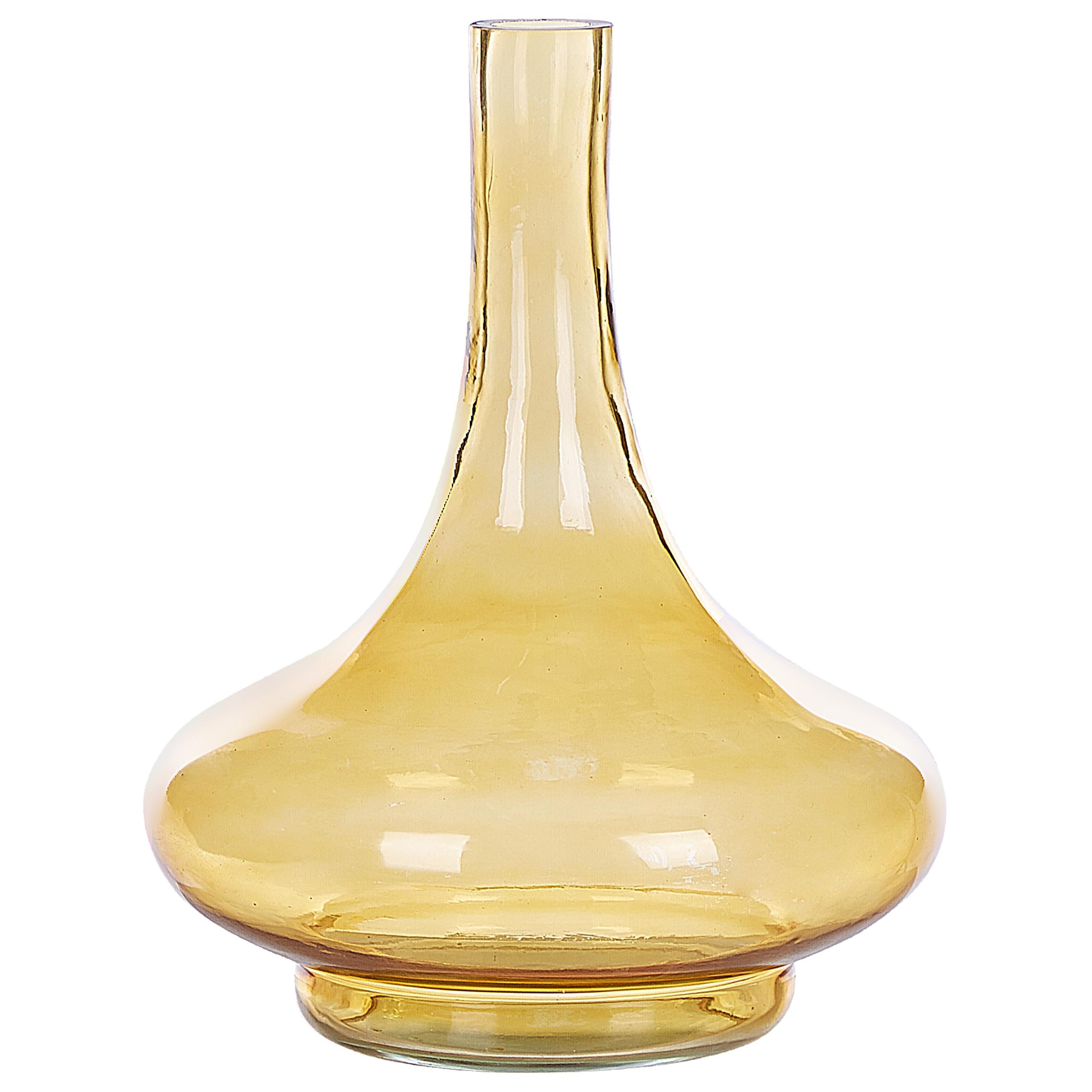 DEKOVASE Glas gelb Paneer - Goldfarben, Glas (30cm) - Beliani