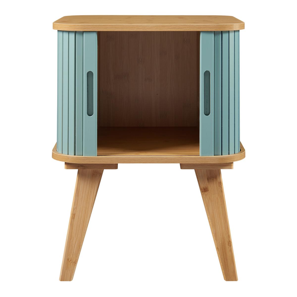 BEISTELLTISCH Tysvær - Blau/Naturfarben, Holz/Holzwerkstoff (45/45/58.5cm) - [en.casa]