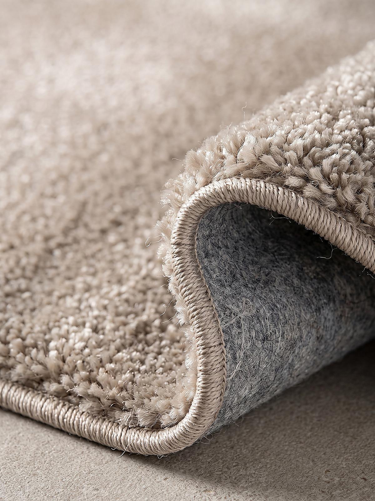TEPPICH Hochflor ZINAL Uni Polyester Beige 120 x 170 cm - Beige, Textil (120/170cm) - KADIMA DESIGN