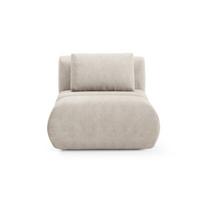 SESSEL ATOMO, Modern Polstersessel Loungesessel, Velours-Stoff Beige - Beige, Holz/Metall (98/82/134cm) - MASSENO