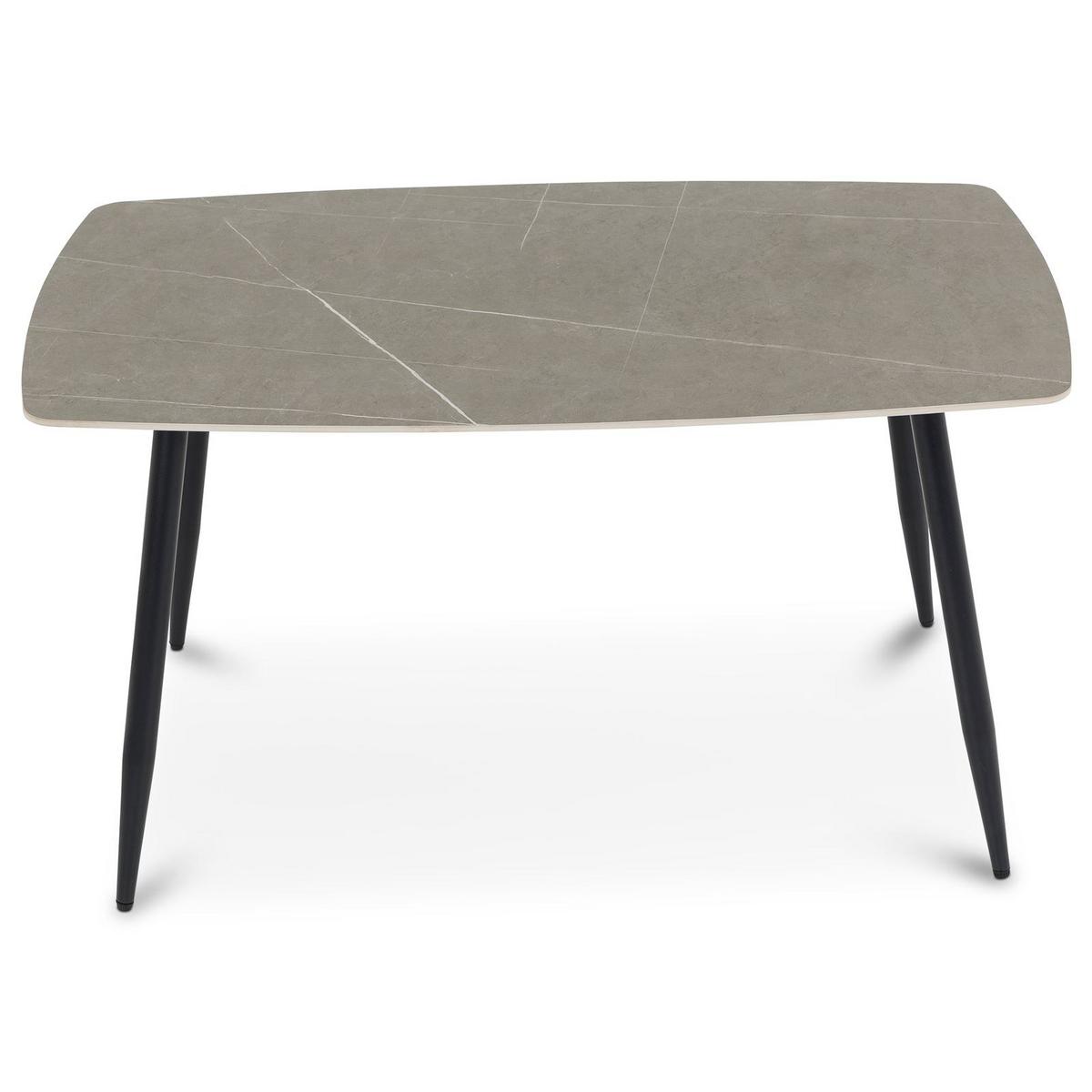 ESSGRUPPE MORA/FRANCA 5er Set schwarz, dunkelgrau - Schwarz, Metall (140/76/80cm) - IDIMEX
