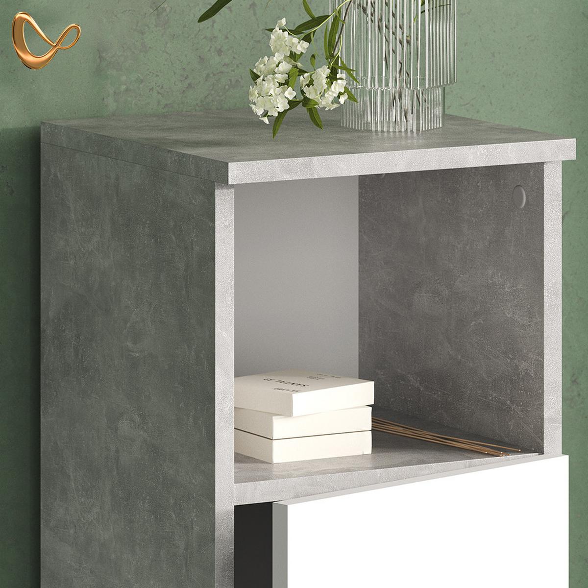 MIDISCHRANK Fucino Beton 30 x 95 cm - Grau, Holzwerkstoff (30/95/30cm) - Livinity®