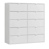 KOMMODE Die Stilvolle - Weiß, Holzwerkstoff (110/117/40cm) - Mokebo