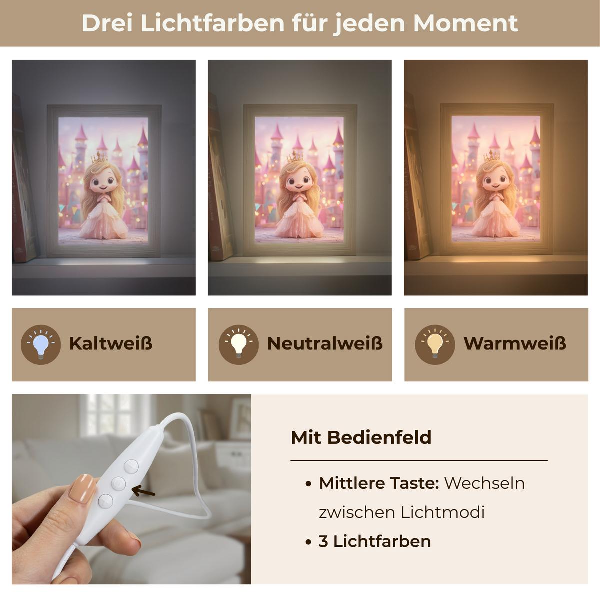 WANDLEUCHTE Prinzessin - Rosa - Schloss 15x20 cm - Rosa, Holzwerkstoff (15/20/8cm) - OnlyWow