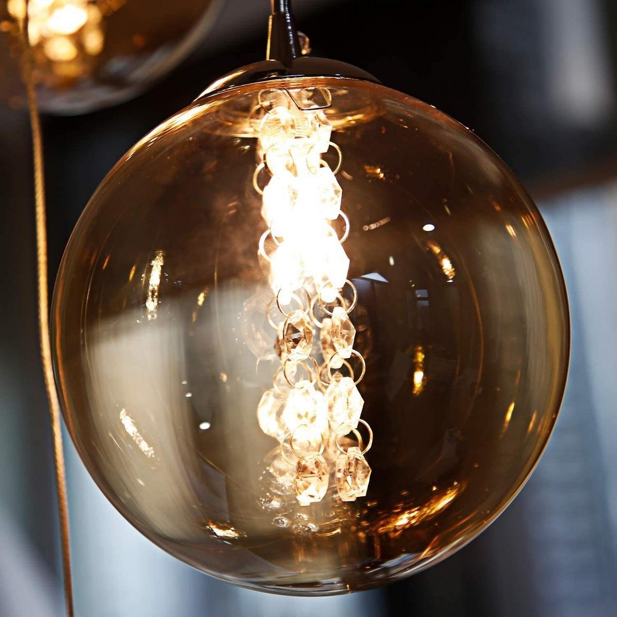 PENDELLEUCHTE Energie 3-flammig 30/30/150 cm - Bernsteinfarben, Glas (30/30/150cm) - Nettlife