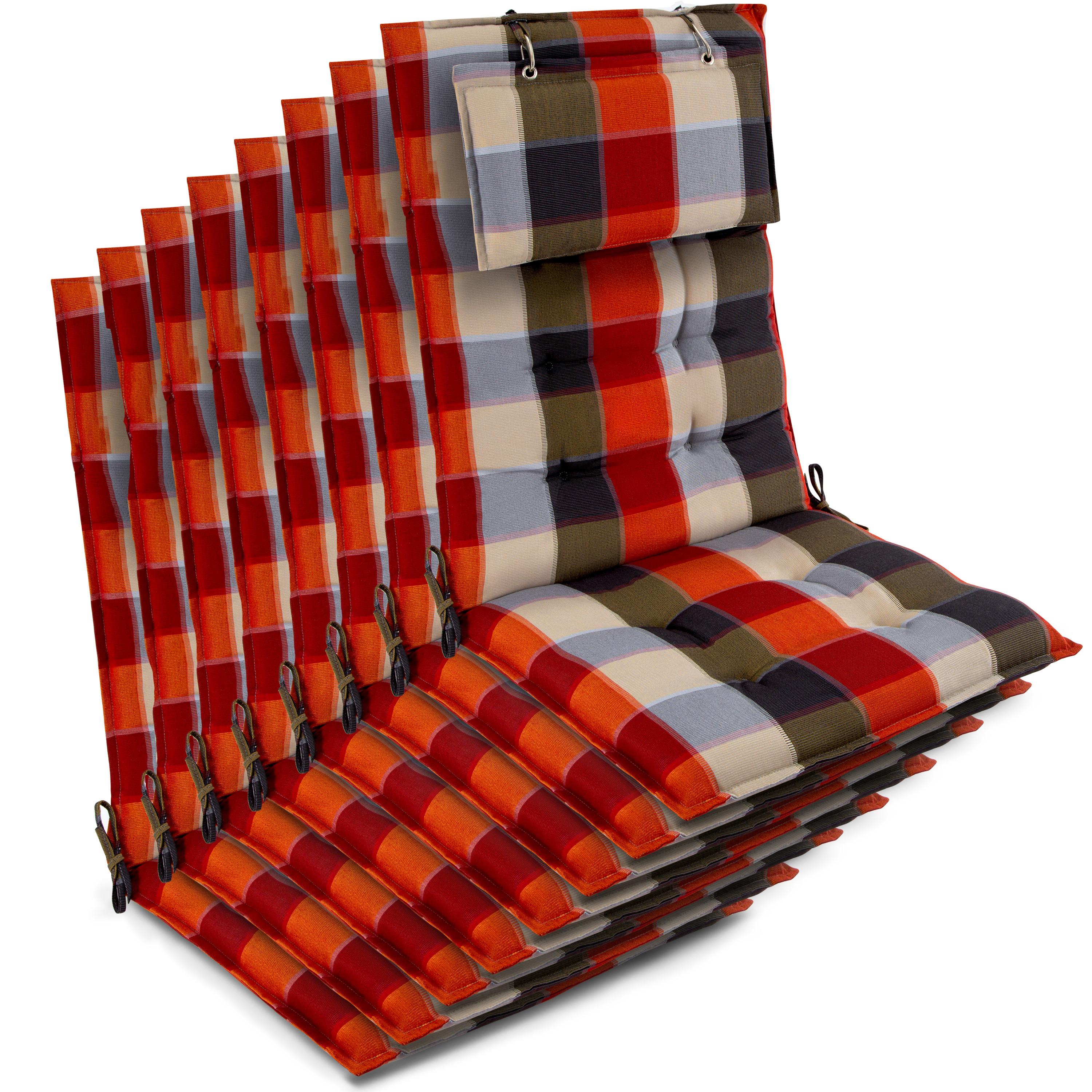 HOCHLEHNER Sun-HL 119x50x8cm Orange-Beige-Kariert (8tlg) - Orange, Textil (50/120cm) - Beautissu 
