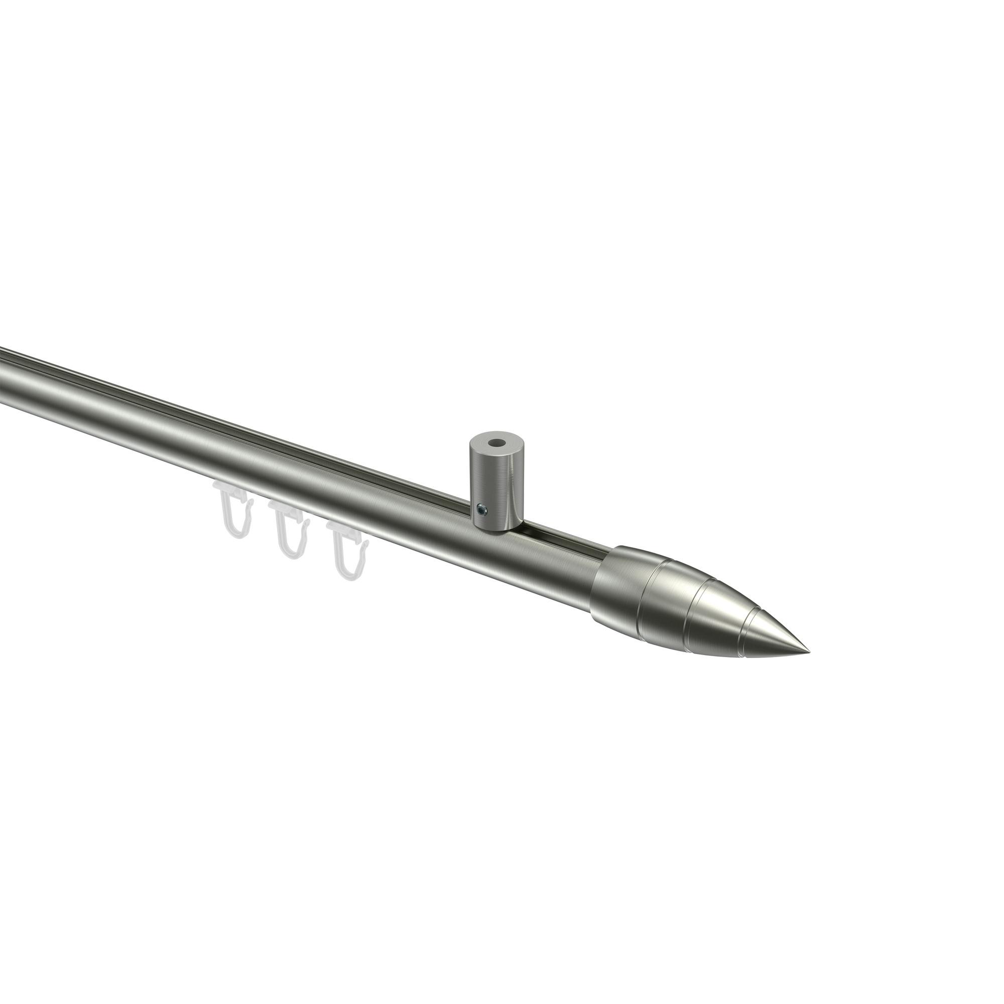 GARDINENSTANGE INNENLAUF Sonius Samanto 120 cm, 1-läufig, 20 mm Ø Edelstahl-Optik - Edelstahlfarben, Metall (120cm) - INTERDECO