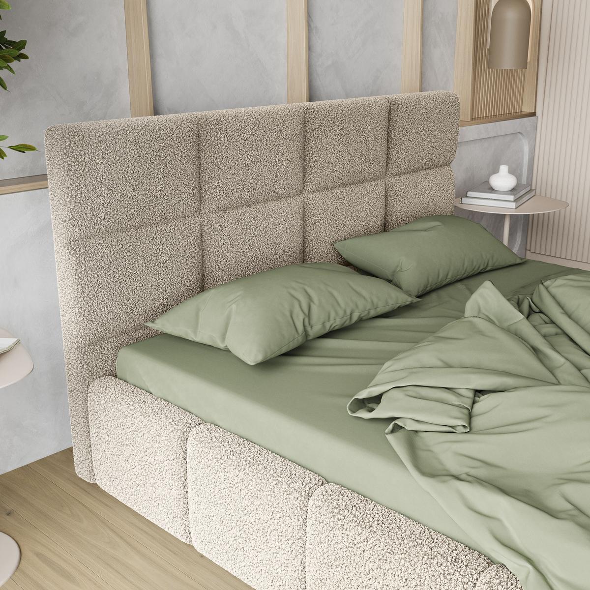 POLSTERBETT COMO 140x200 cm mit Bettkästen - Beige - Beige, Holz (140/200cm) - MASSENO