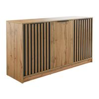 KOMMODE Bali Lux 3D - Eichefarben/Schwarz, Holzwerkstoff (138/82/41cm) - MIRJAN24