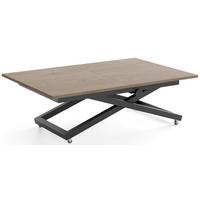 COUCHTISCH Axen höhenverstellbar ausziehbar, Eiche Braun 120-160/80/38-75 cm - Greige/Schwarz, Holzwerkstoff/Metall (80/160/75cm) - WFL GROUP