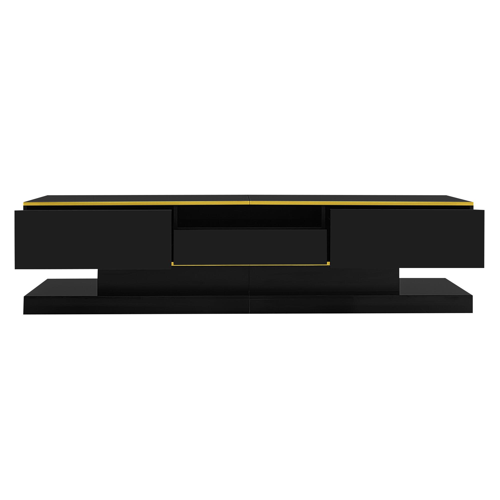 TV LOWBOARD Schwarz 180/38/45 cm - Schwarz, Holzwerkstoff (38/45/180cm) - Urban Meuble