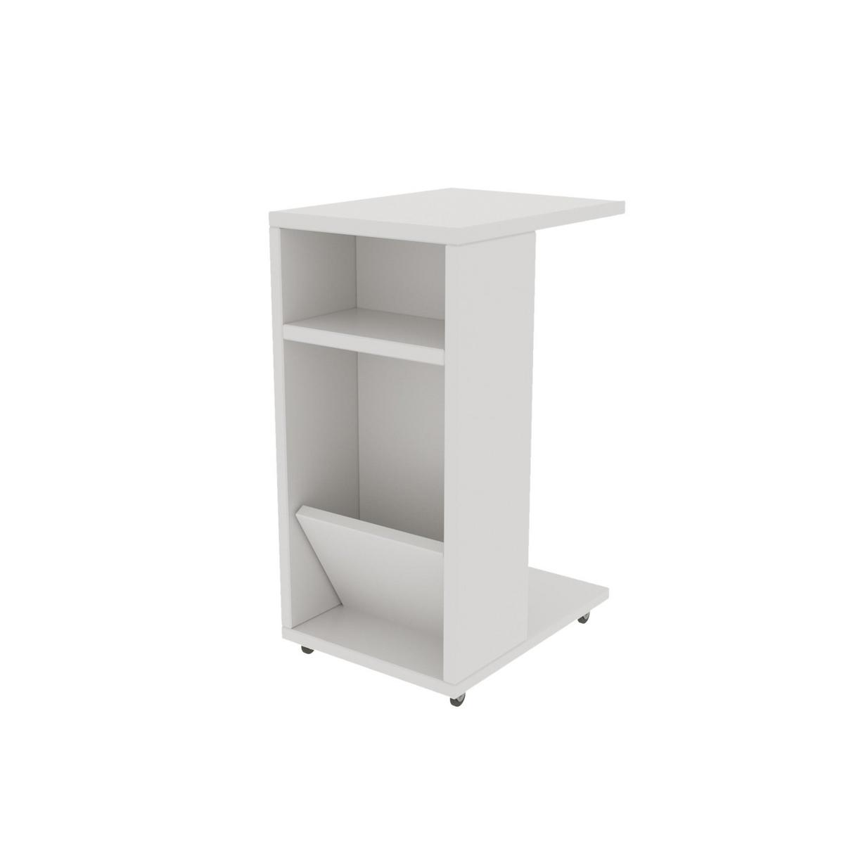 ROLLREGAL mit Stauraum 30/40/63 cm - Weiß, Holzwerkstoff (15/40/63cm) - Calicosy