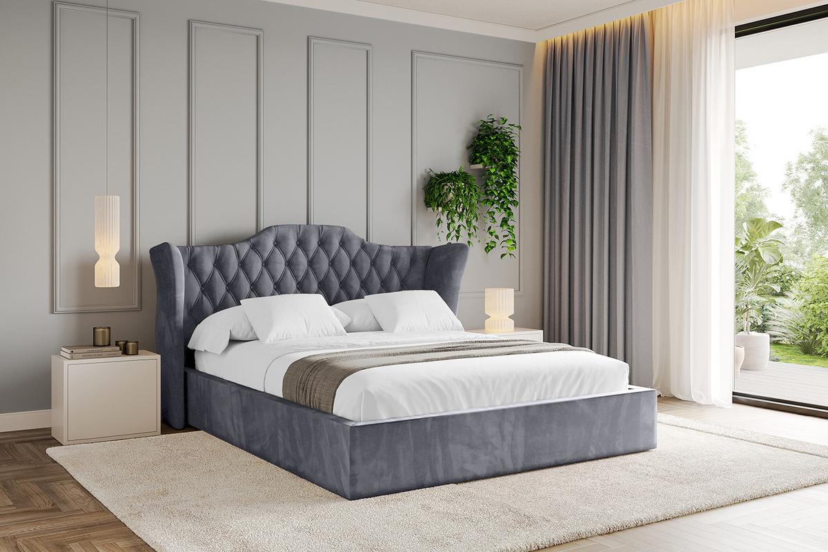 POLSTERBETT mit Bettkasten und Lattenrost, Boxbett ohne Matratze - ZORAN 140x200 Dunkelgrau - Dunkelgrau, Holzwerkstoff/Textil (140/200cm) - ALTDECOR
