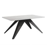 AUSZIEHTISCH XANDRO 160/90/76 cm mit Metallgestell, Schwarz / Bianco - Perlmutt/Schwarz, Holzwerkstoff/Metall (90/160/76cm) - Idohome