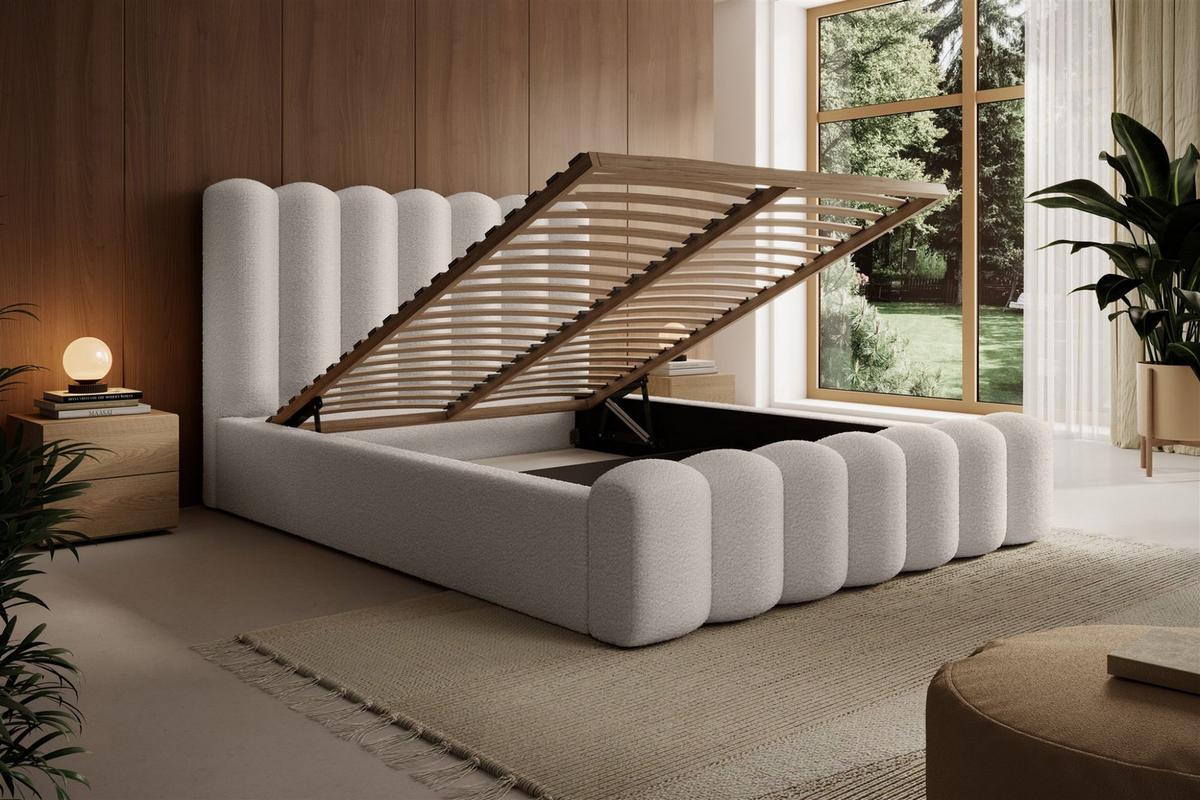 POLSTERBETT Macon In Euphoria - Creme, Holzwerkstoff/Textil (160/200cm) - Fun Möbel