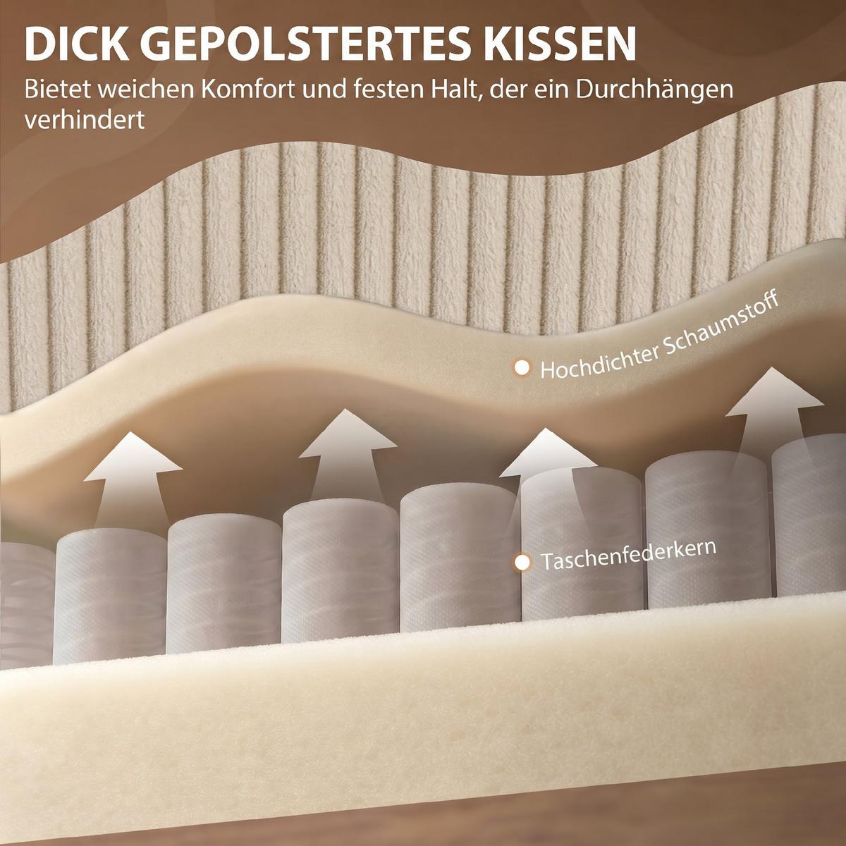 RELAXSESSEL Polyester Cremeweiß - Silberfarben/Creme, Textil/Metall (76/114/87cm) - HOMCOM