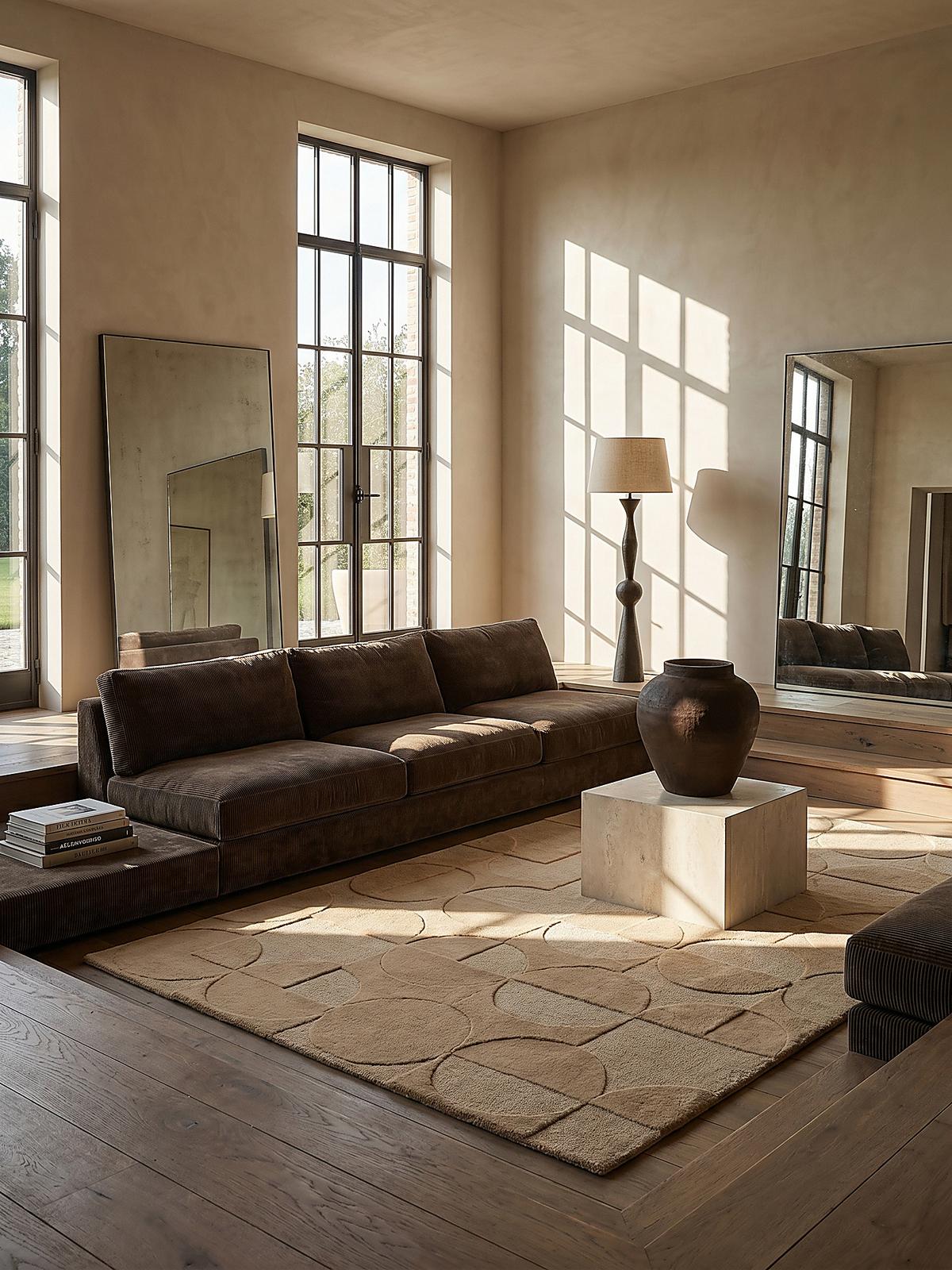 WOLLTEPPICH DEBEN, geometrisch, aus Wolle, Natur, 60 x 230 cm - Braun, Textil (230/60cm) - KADIMA DESIGN