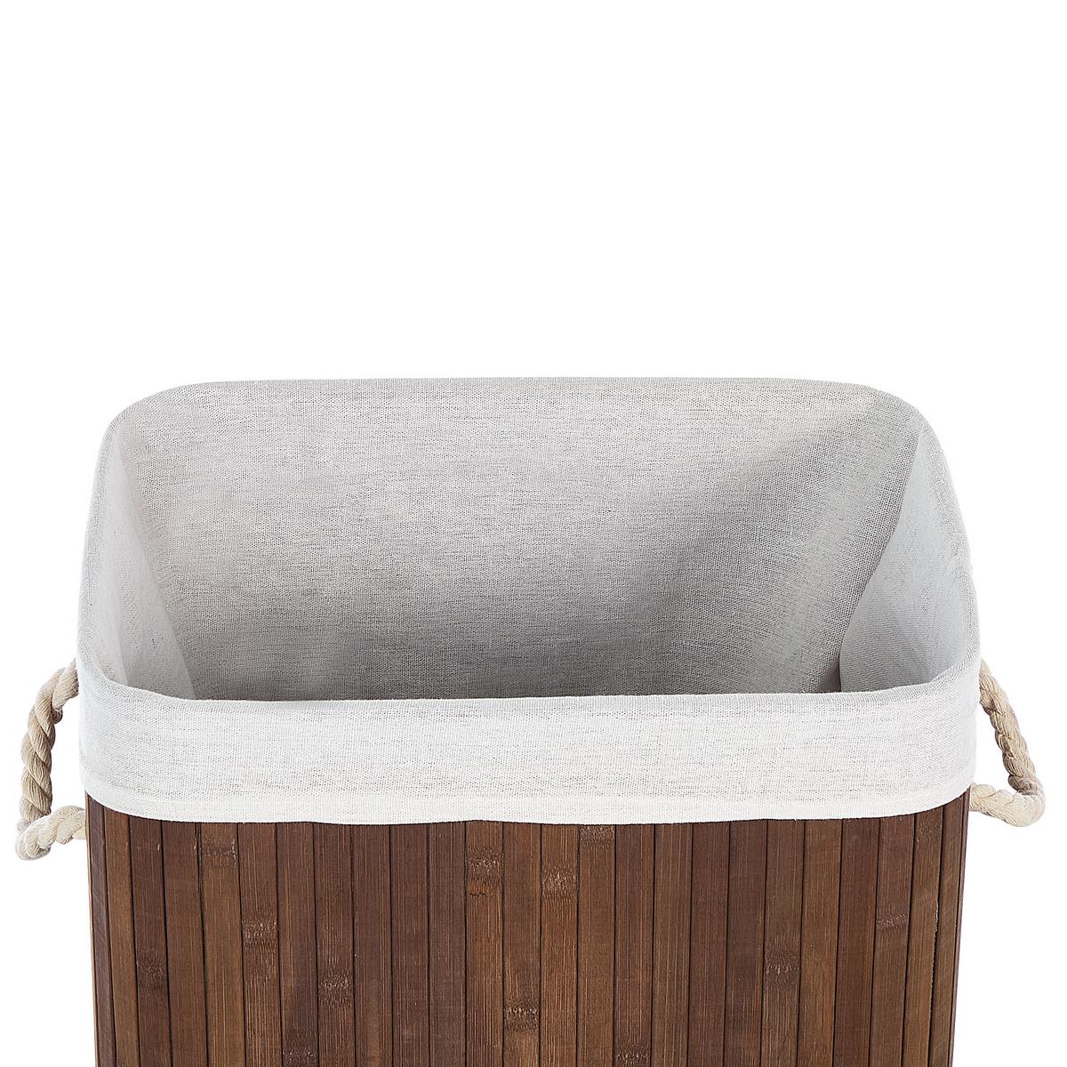 KORB Dunkler Holzfarbton Komari - Dunkelbraun/Weiß, Holz (40/60/30cm) - Beliani