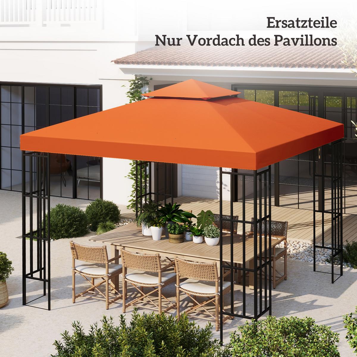 PAVILLONDACH, Polyester, Rostrot - Rot, Kunststoff (300/18/300cm) - Outsunny