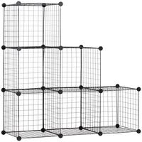 STECKREGAL mit 6 Fächern, Schwarz, 109 x 37 x 109 cm - Schwarz, Metall (37/109/109cm) - HOMCOM