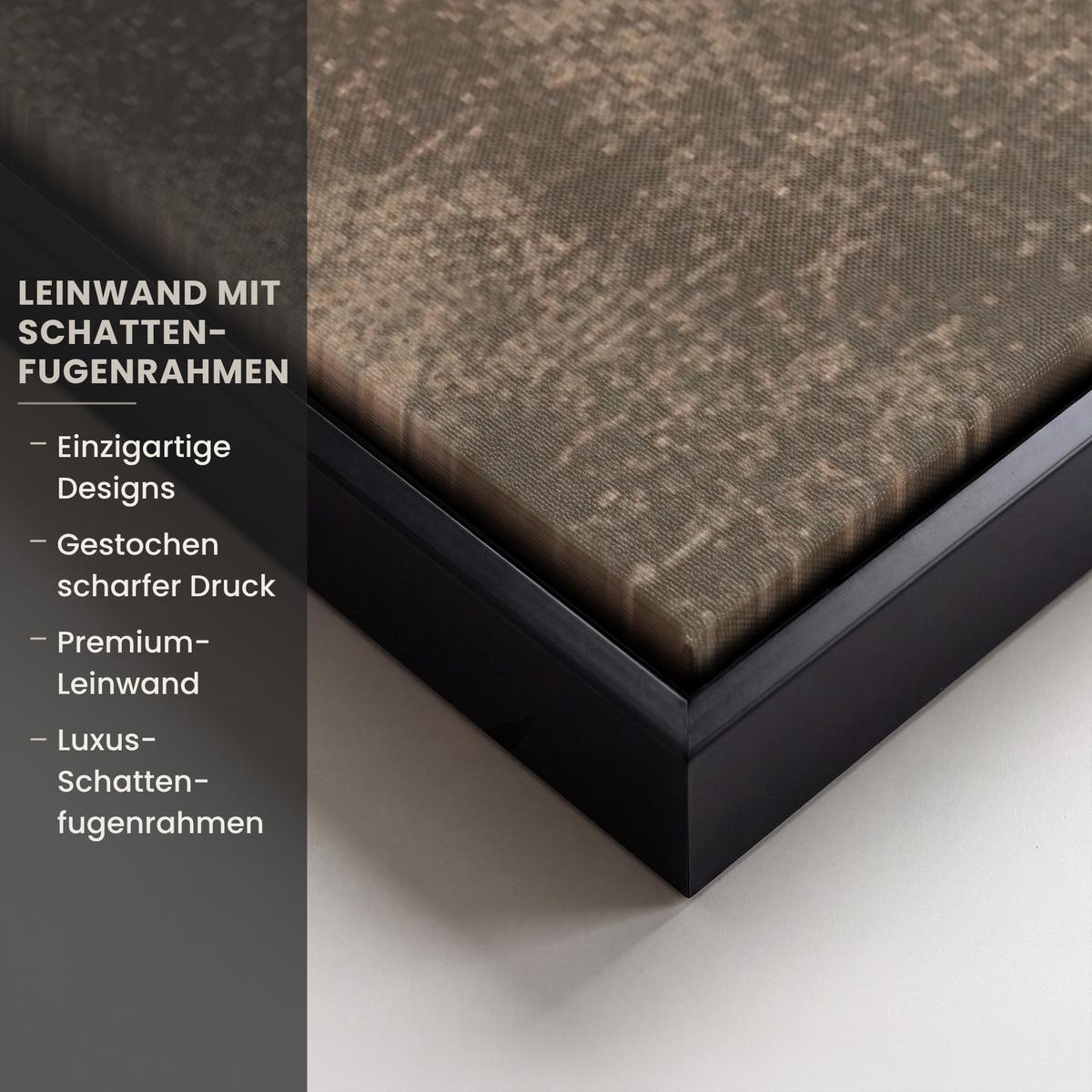 LEINWAND Bilder mit Rahmen - Farbe - Braun - Japandi - 80x120 - Kupferfarben, Textil (80/120cm) - MuchoWow