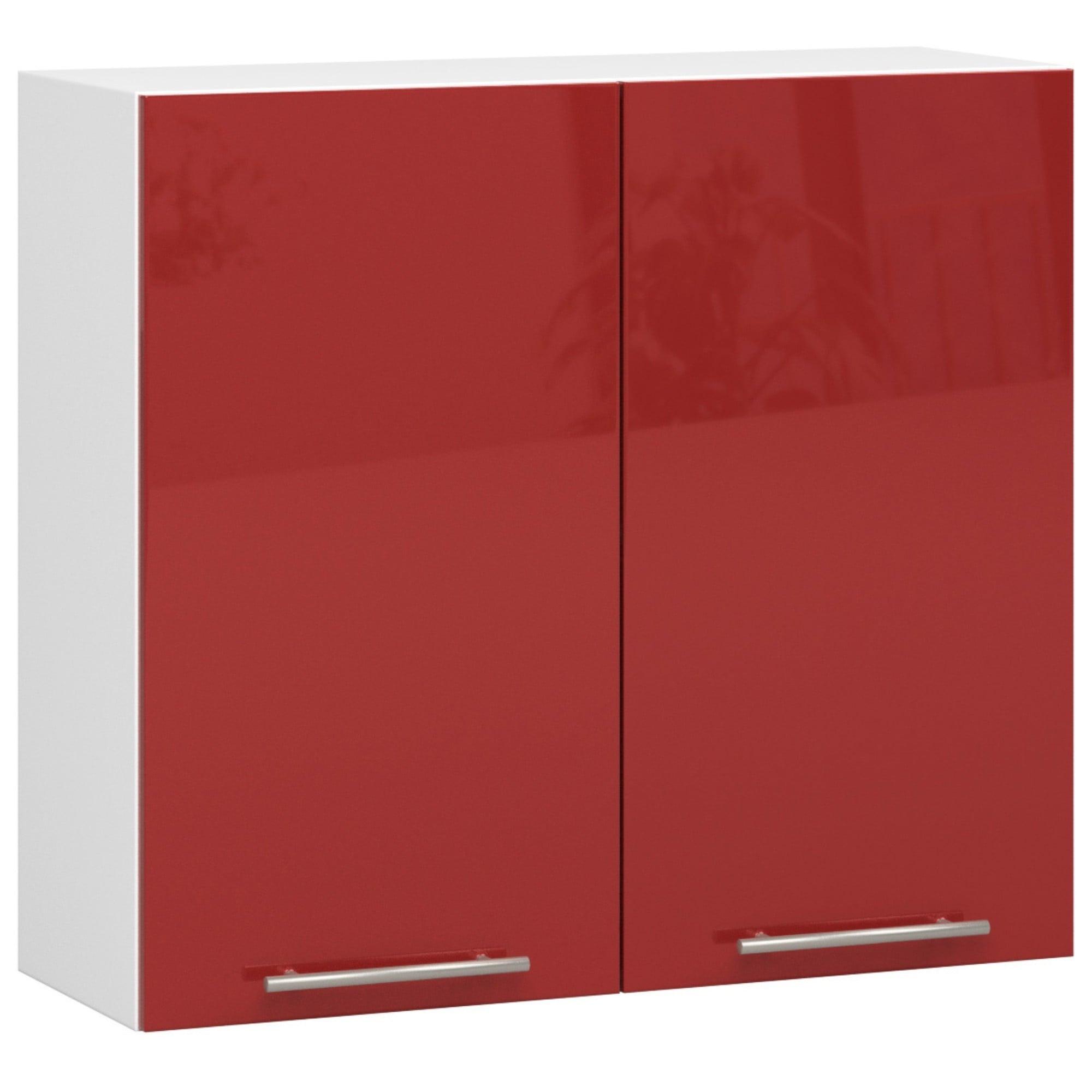 HÄNGESCHRANK Weiß, Rot Glanz 72/80/30 - Weiß, Holzwerkstoff (80/72/30cm) - RAUMHIRSCH FURNITURE