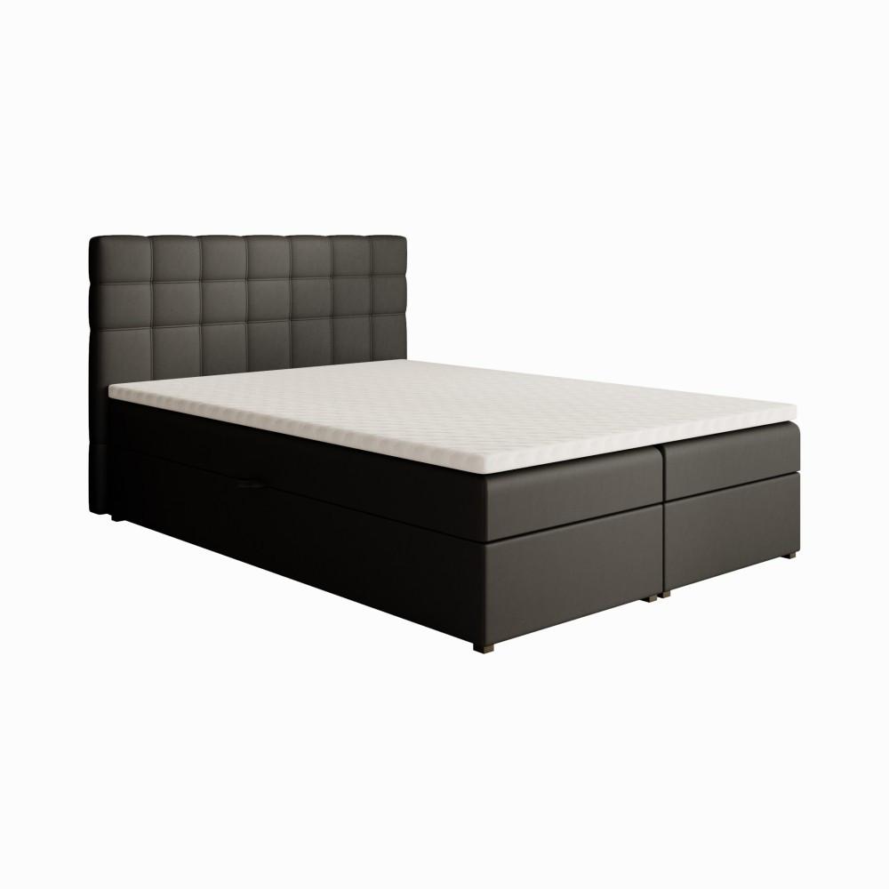 POLSTERBETT Topiq 144/203/103 schwarz - Anthrazit, Holzwerkstoff/Textil (140/200cm) - Beautysofa
