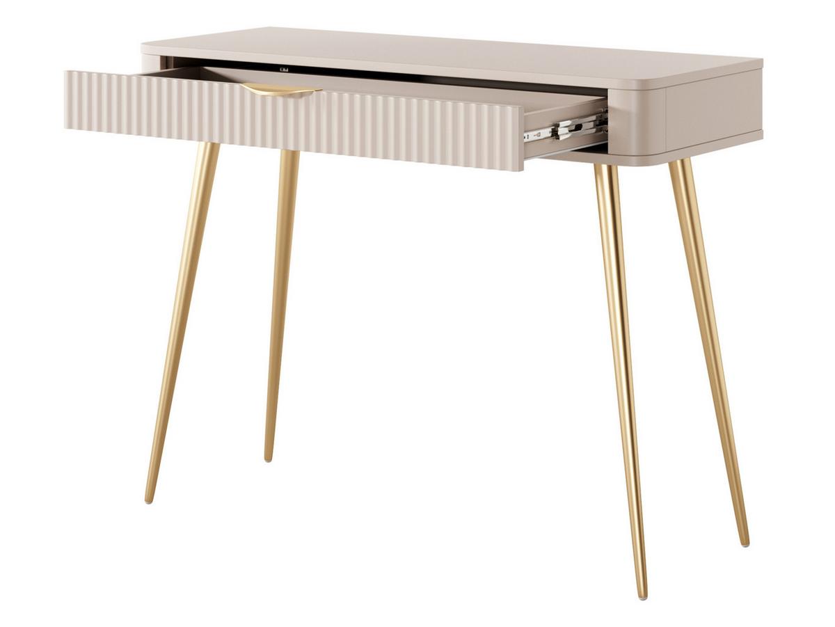 SCHMINKTISCH Lante - Goldfarben/Weiß, Holzwerkstoff/Metall (101/78/38cm) - MIRJAN24
