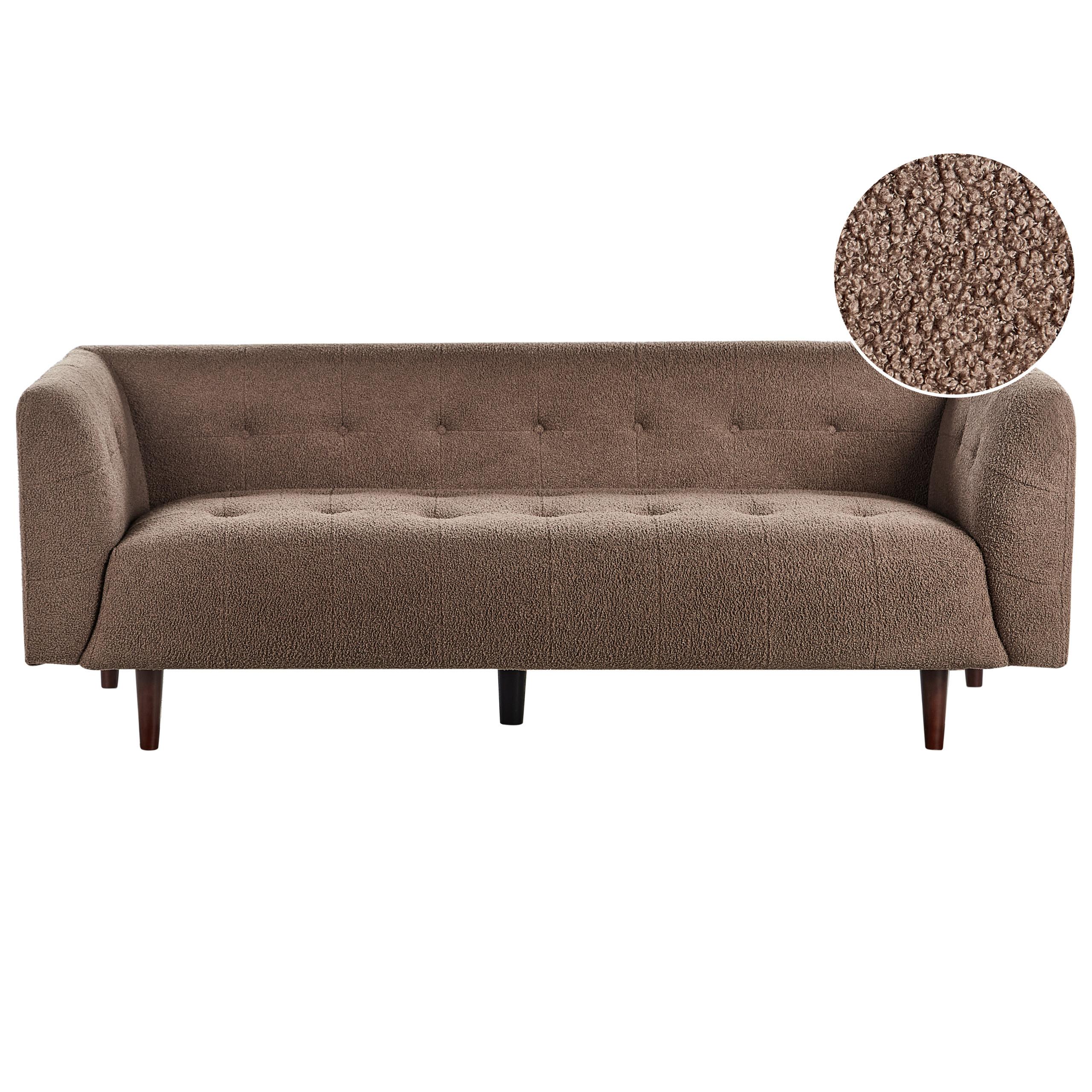 3-SITZER-SOFA Bouclé Braun Byske - Braun, Textil (200/73/78cm) - Beliani