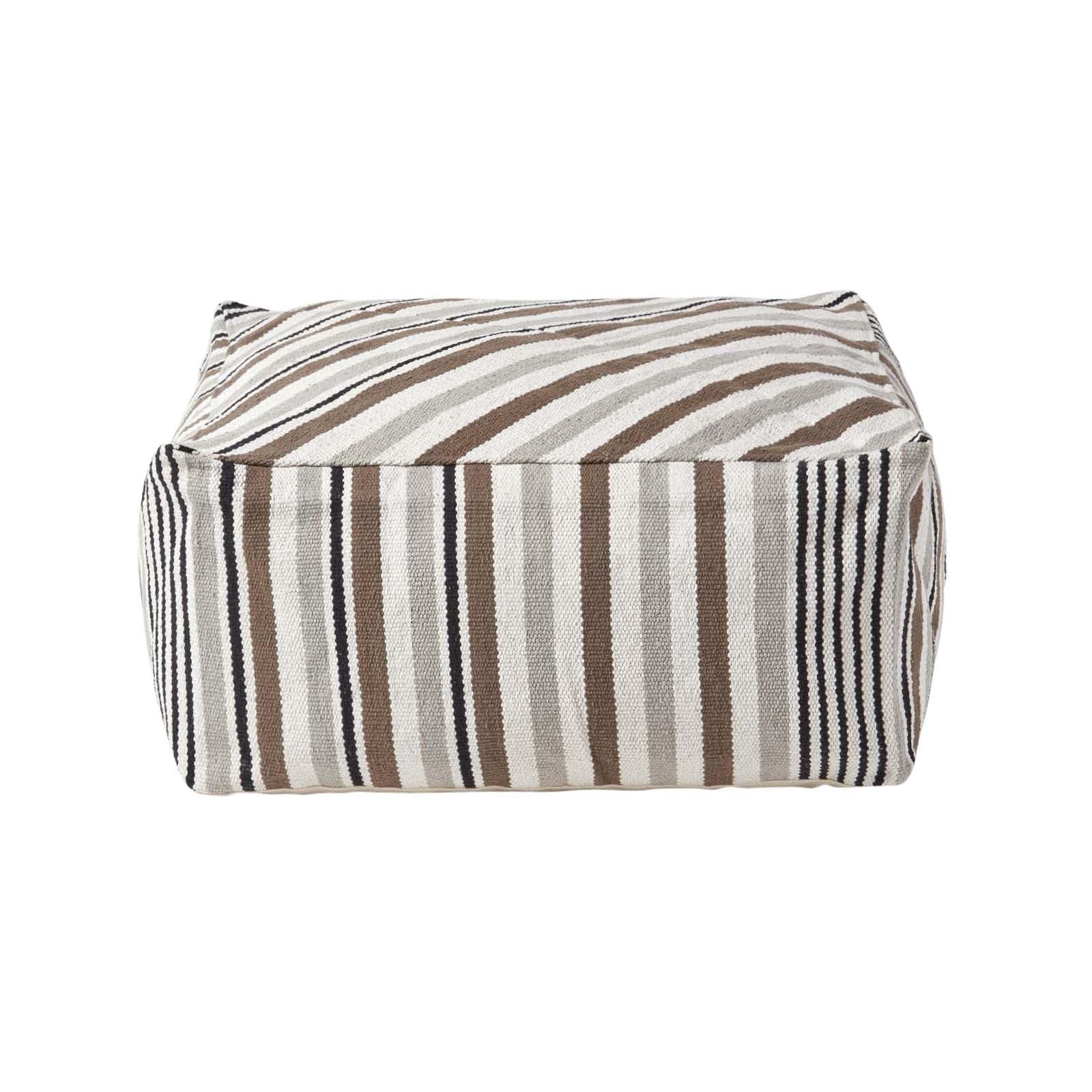SITZPOUF mit Streifenmuster, 60/60/30 cm - Grau, Textil (60/30/60cm) - Homescapes