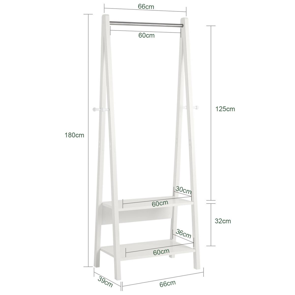 TELESKOP GARDEROBEN SYSTEM - Weiß, Holzwerkstoff (66/180/39cm) - SoBuy