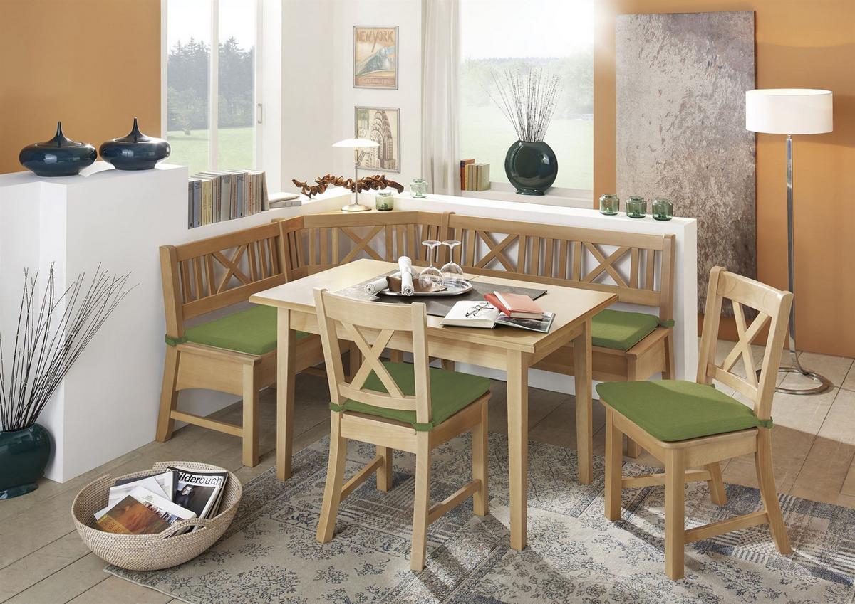 ECKBANKGRUPPE im modernen Landhausstil Deborah Massivholz Buche/Grün - Buchefarben/Grün, Holz (179/1/139cm) - 58aufmkessel