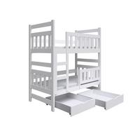 ETAGENBETT DINOS mit Bettkasten 80x185 cm Weiß - Weiß, Holz (80/185cm) - MASSENO
