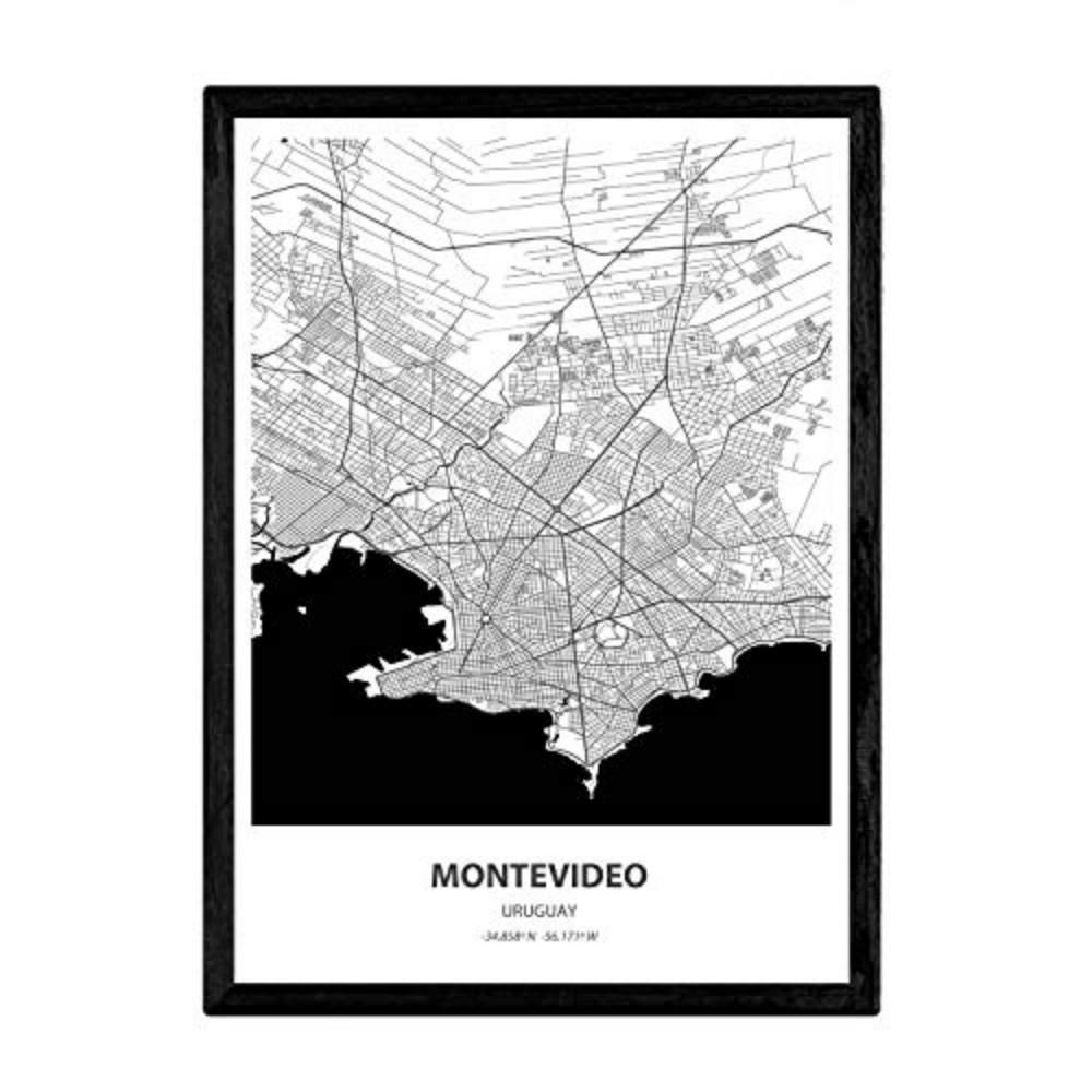 POSTER Karte Von Montevideo - Kanada A3 Rahmenlos - Klar, Papier (29.7/5/42cm) - Nacnic