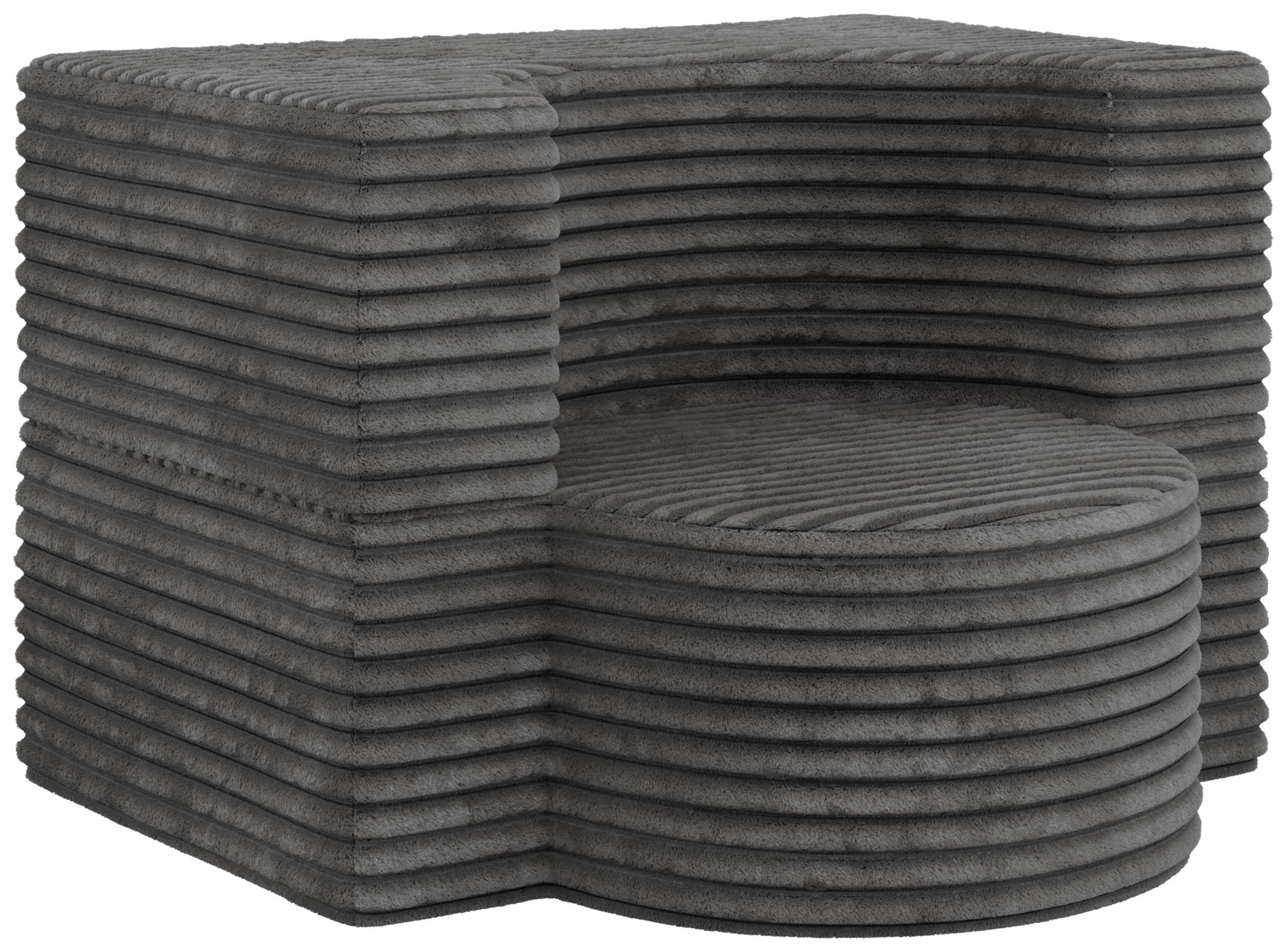 1-SITZER BODENSOFA SANOA - Grau Cord - Grau, Textil (100/68/96cm) - MKS