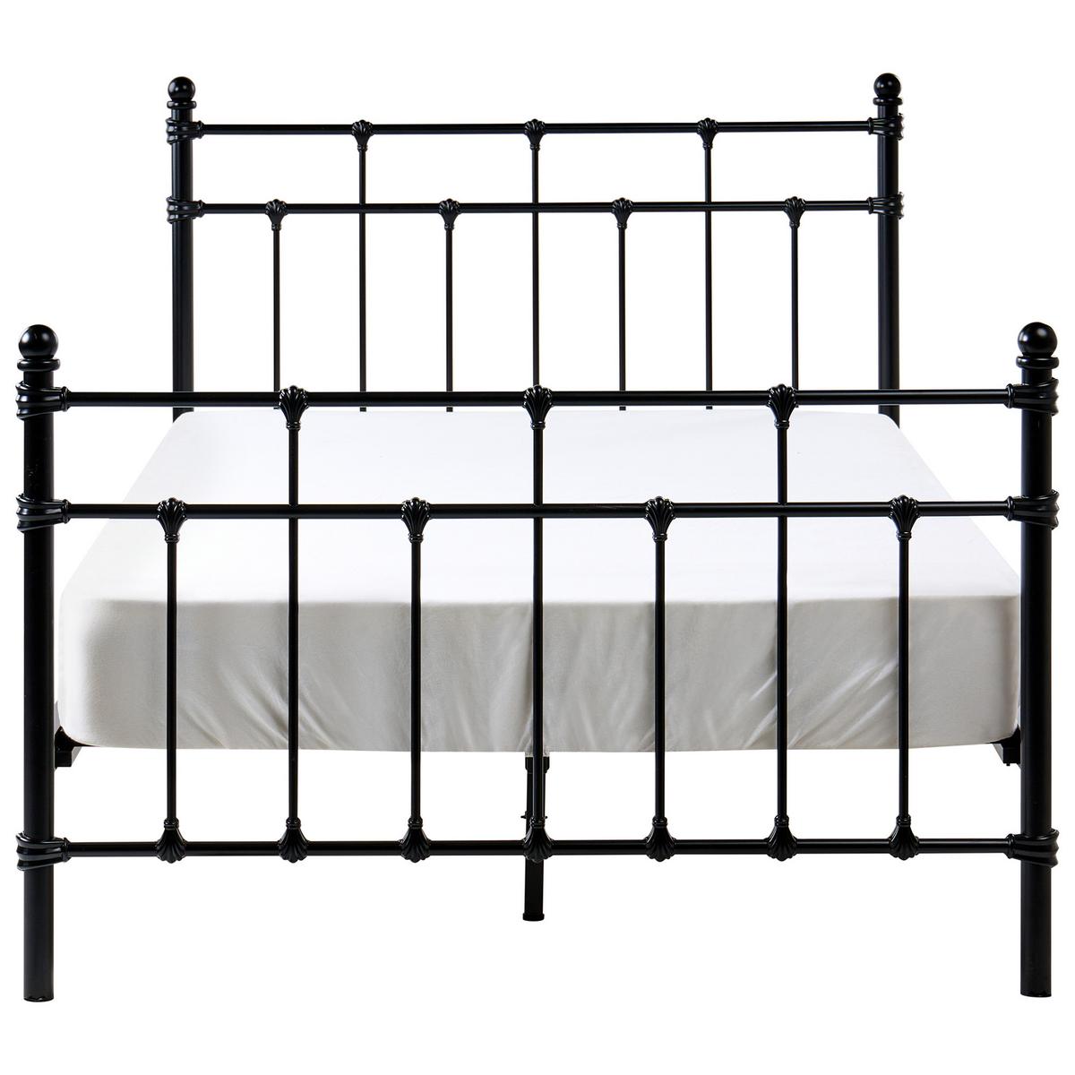 BETT mit Lattenrost 120/200 cm Schwarz Lynx - Schwarz, Metall (120/200cm) - Beliani
