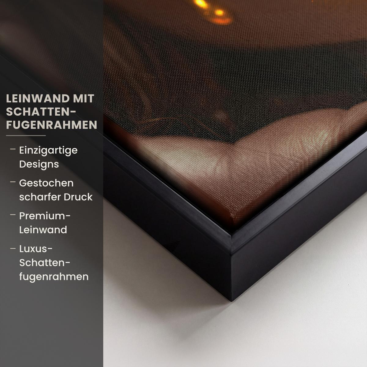 LEINWAND Bilder mit Rahmen - Frau - Gold - Luxus - Porträt - 20x30 - Goldfarben, Textil (20/30cm) - MuchoWow